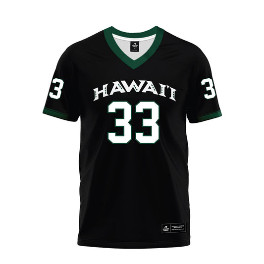 Hawaii - NCAA Football : Jack Mowrey - Black Premium Football Jersey-0