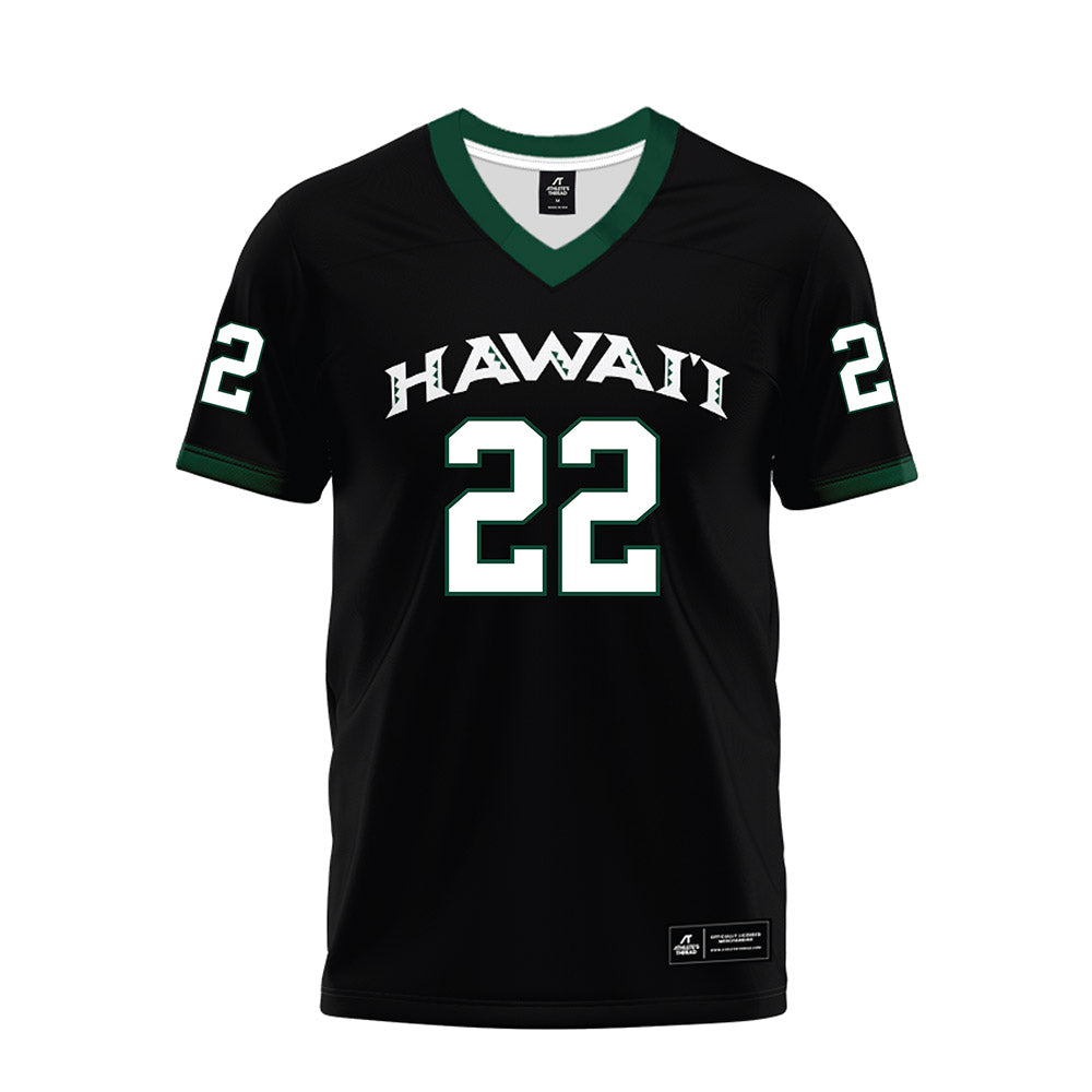 Hawaii - NCAA Football : Titan Lacaden - Black Premium Football Jersey-0
