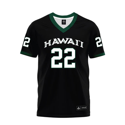 Hawaii - NCAA Football : Titan Lacaden - Black Premium Football Jersey-0