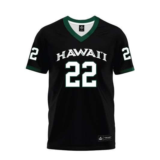 Hawaii - NCAA Football : Titan Lacaden - Black Premium Football Jersey-0