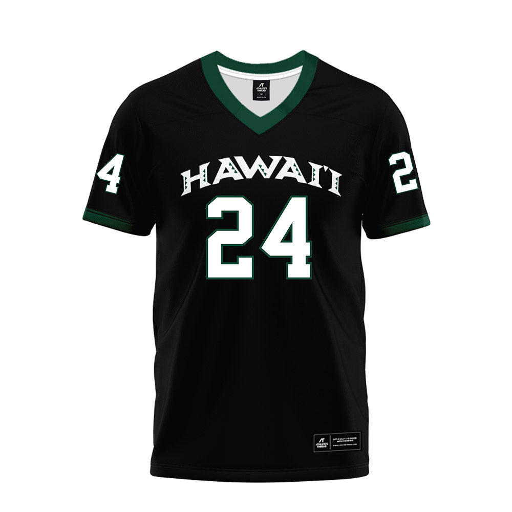 Hawaii - NCAA Football : Kodi DeCambra - Black Premium Football Jersey-0