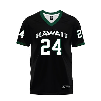 Hawaii - NCAA Football : Kodi DeCambra - Black Premium Football Jersey-0
