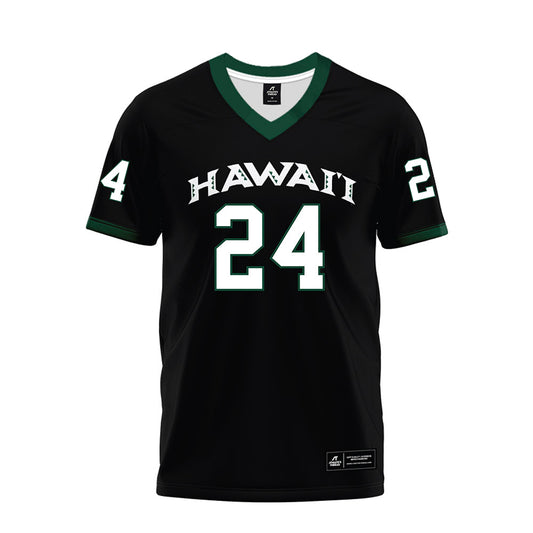 Hawaii - NCAA Football : Kodi DeCambra - Black Premium Football Jersey-0