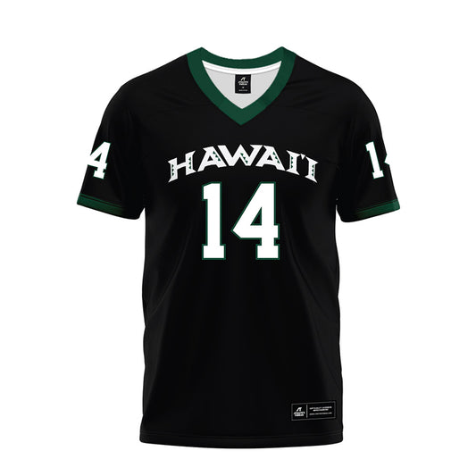 Hawaii - NCAA Football : Isaac Jaramilla-Phe - Black Premium Football Jersey-0