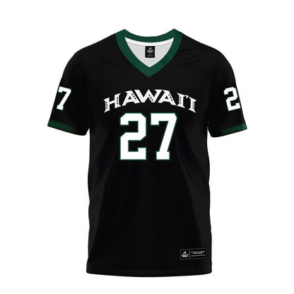 Hawaii - NCAA Football : Makanale'a Meyer - Black Premium Football Jersey-0