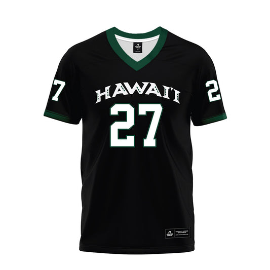 Hawaii - NCAA Football : Makanale'a Meyer - Black Premium Football Jersey-0