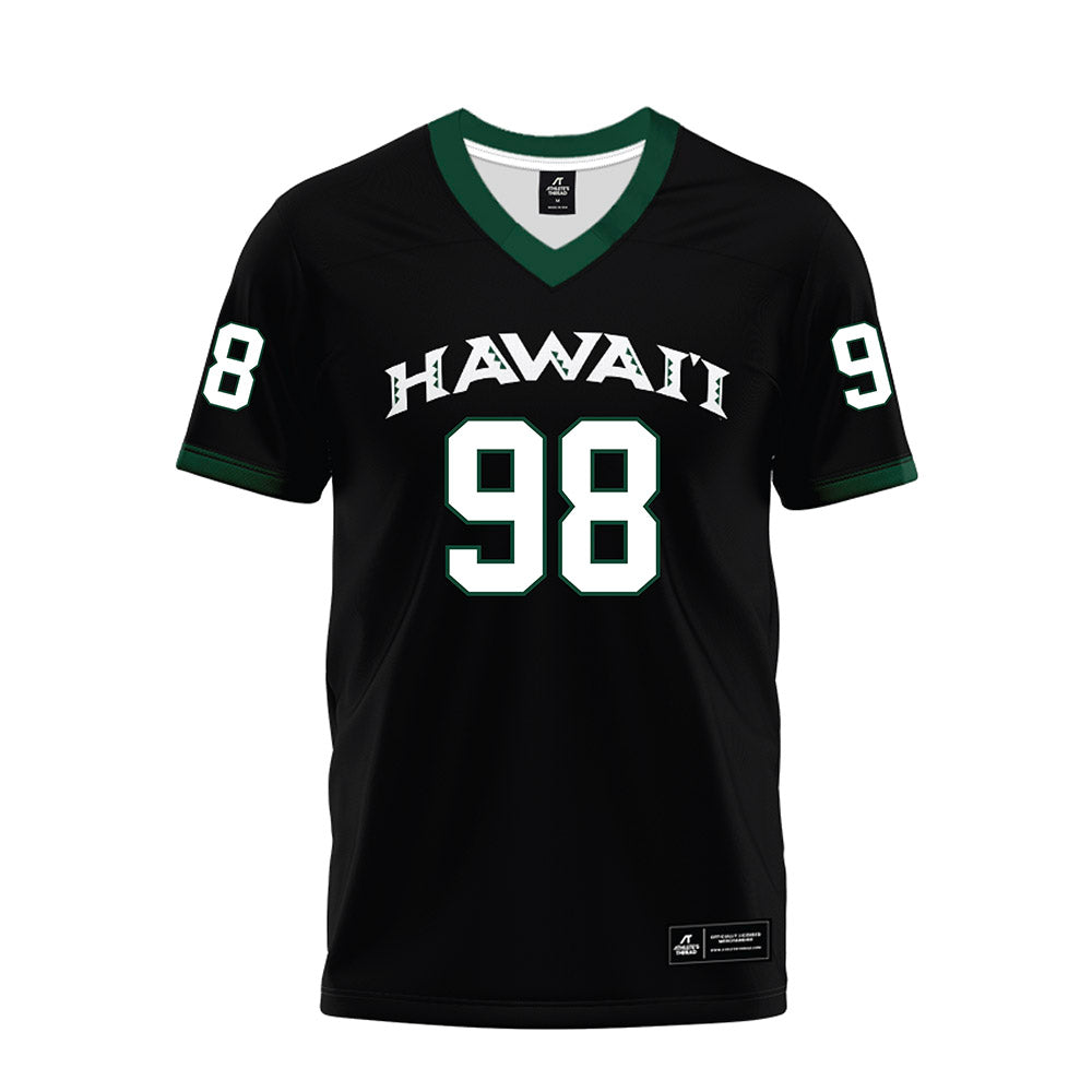 Hawaii - NCAA Football : Sean Olvera-Harle - Black Premium Football Jersey-0