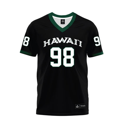 Hawaii - NCAA Football : Sean Olvera-Harle - Black Premium Football Jersey-0
