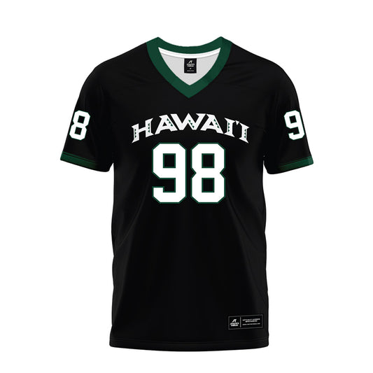 Hawaii - NCAA Football : Sean Olvera-Harle - Black Premium Football Jersey-0