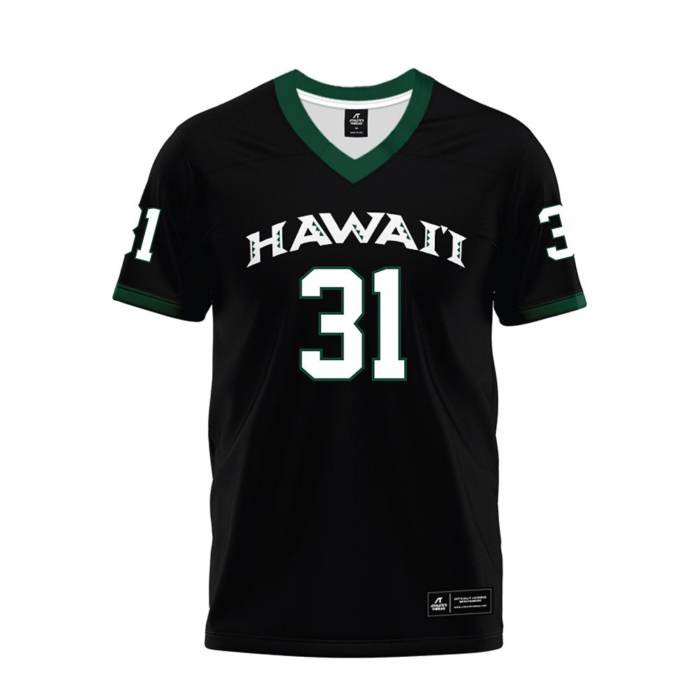 Hawaii - NCAA Football : Tryton Keliikipi - Black Premium Football Jersey-0