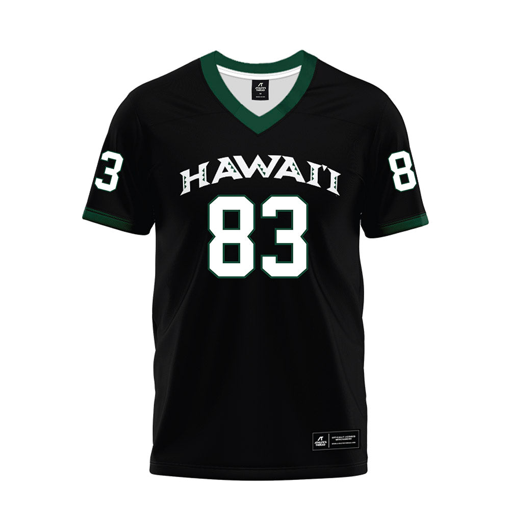 Hawaii - NCAA Football : Josiah Fetui - Black Premium Football Jersey-0