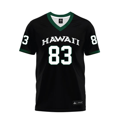 Hawaii - NCAA Football : Josiah Fetui - Black Premium Football Jersey-0