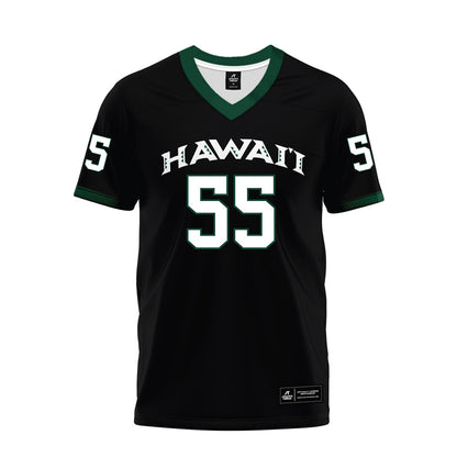 Hawaii - NCAA Football : Jay Tauala-Harris - Black Premium Football Jersey-0