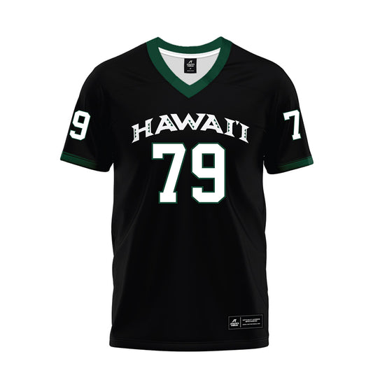 Hawaii - NCAA Football : Lipe Moala - Black Premium Football Jersey-0