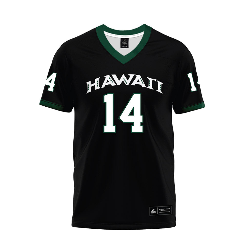 Hawaii - NCAA Football : Maika Eugenio - Black Premium Football Jersey-0