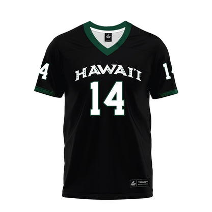 Hawaii - NCAA Football : Maika Eugenio - Black Premium Football Jersey-0