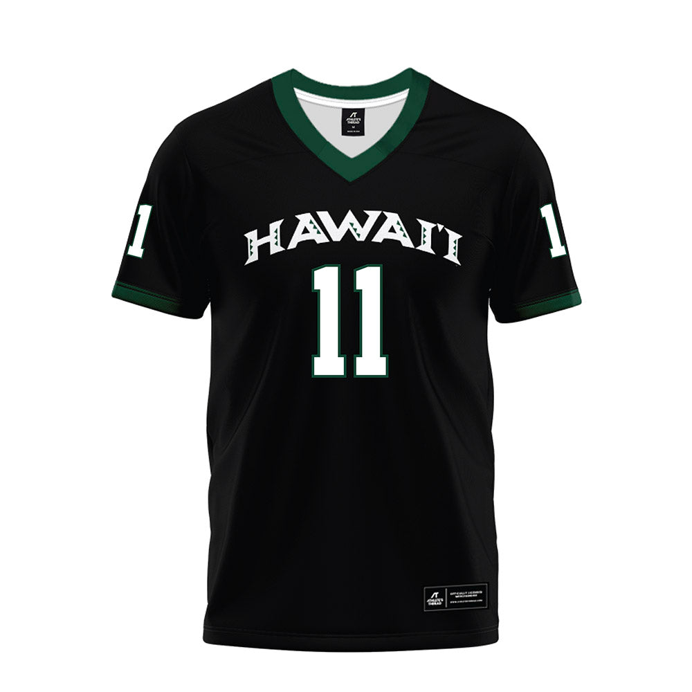 Hawaii - NCAA Football : Jamih Otis - Black Premium Football Jersey-0