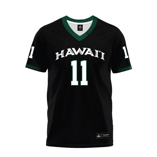 Hawaii - NCAA Football : Jamih Otis - Black Premium Football Jersey-0