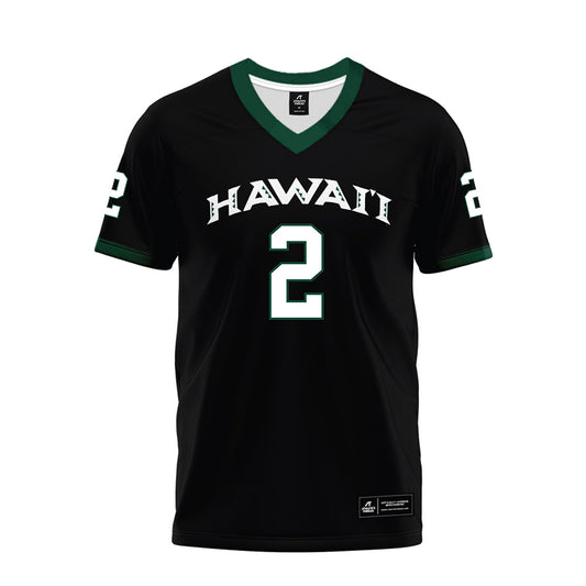 Hawaii - NCAA Football : Audric Harris - Black Premium Football Jersey-0