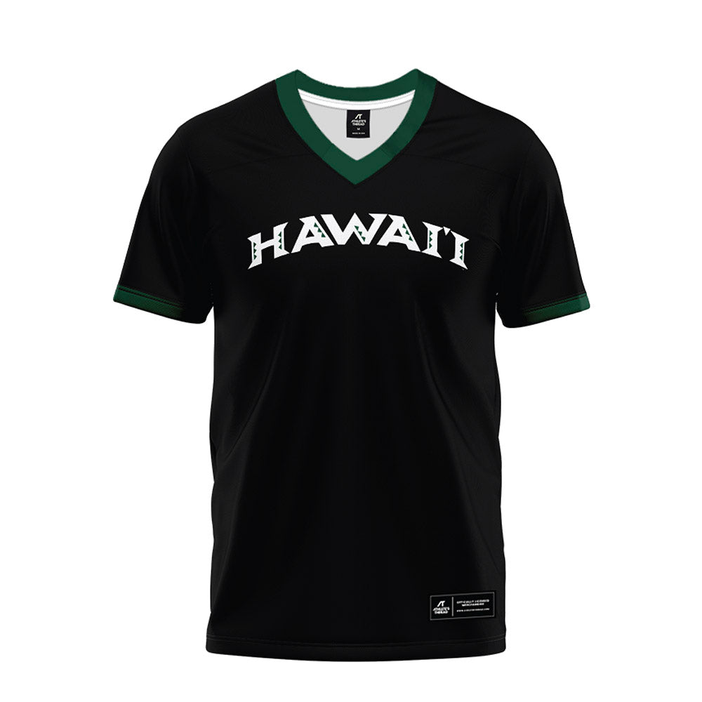 Hawaii - NCAA Football : Hudson Borsari - Black Premium Football Jersey-0