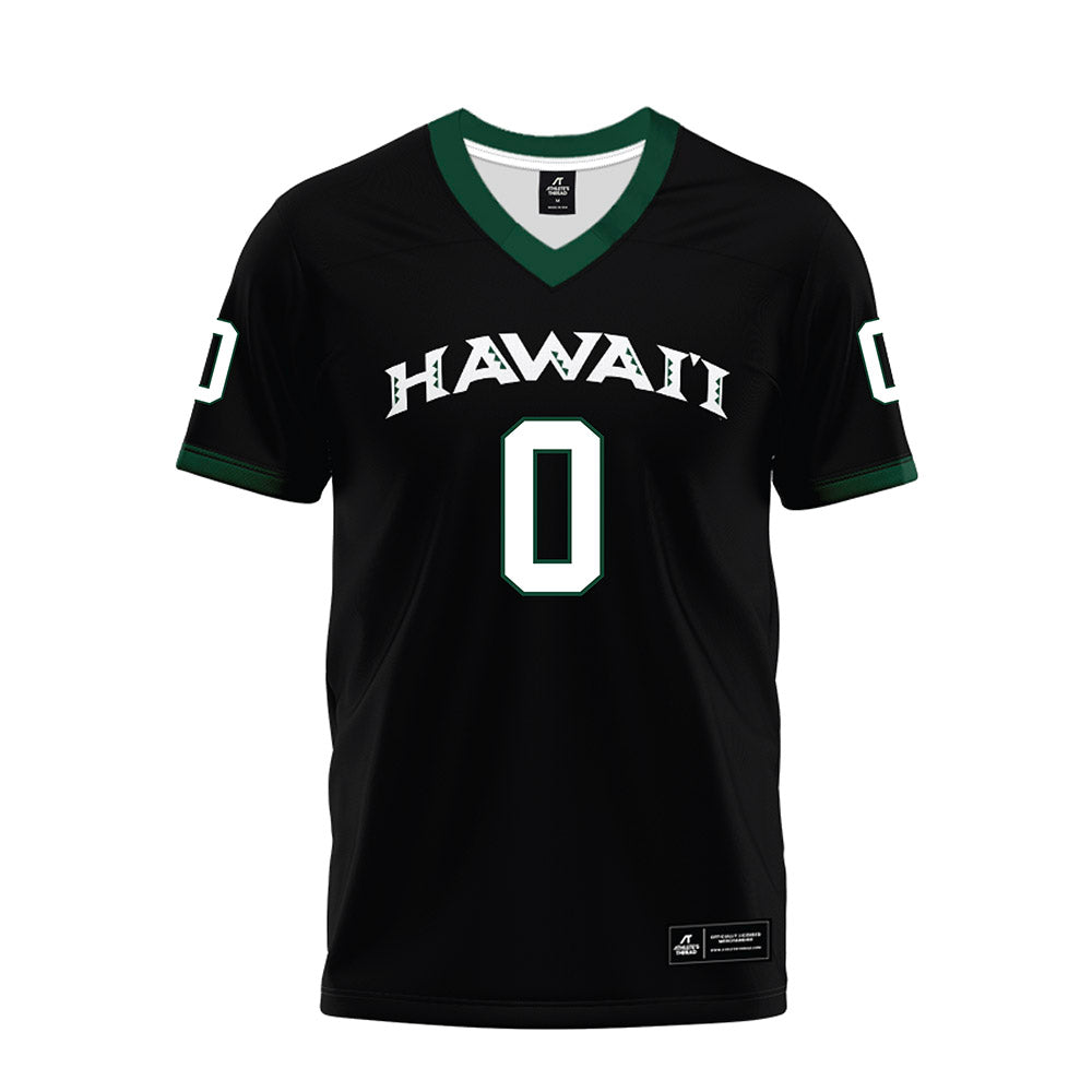 Hawaii - NCAA Football : Jeremiah Hughes - Black Premium Football Jersey-0