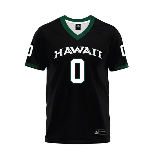 Hawaii - NCAA Football : Jeremiah Hughes - Black Premium Football Jersey-0