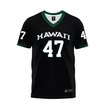 Hawaii - NCAA Football : Kingston Costales - Black Premium Football Jersey-0