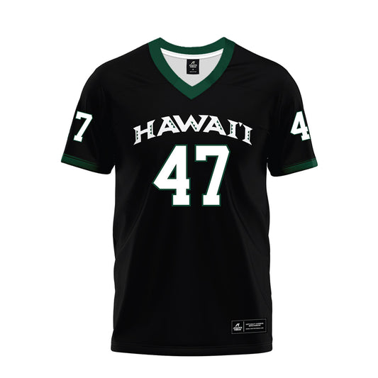 Hawaii - NCAA Football : Kingston Costales - Black Premium Football Jersey-0