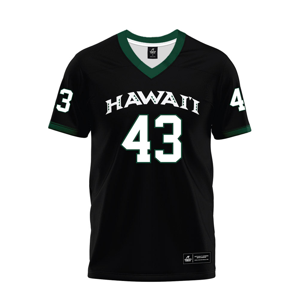 Hawaii - NCAA Football : Gannon Miller - Black Premium Football Jersey-0