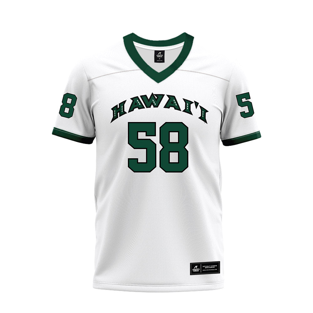 Hawaii - NCAA Football : Denaris Derosa Jr. - White Football Jersey-0