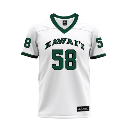 Hawaii - NCAA Football : Denaris Derosa Jr. - White Football Jersey-0