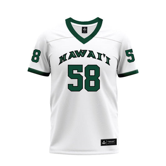 Hawaii - NCAA Football : Denaris Derosa Jr. - White Football Jersey-0