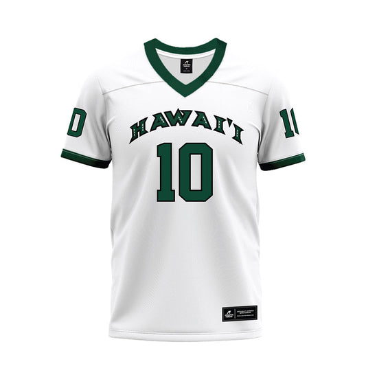 Hawaii - NCAA Football : Bjorn Jurgensen - White Football Jersey-0
