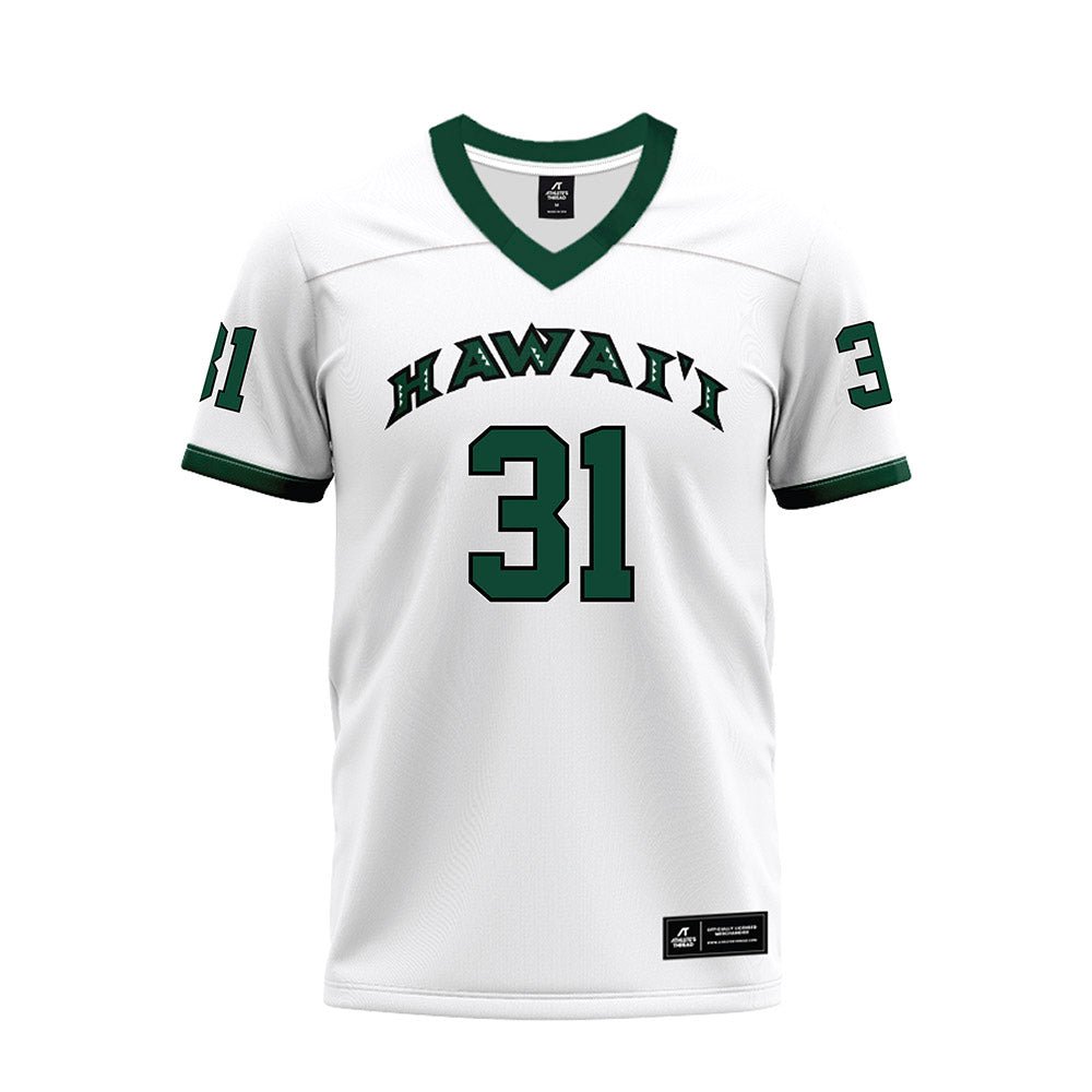 Hawaii - NCAA Football : Tryton Keliikipi - White Football Jersey-0