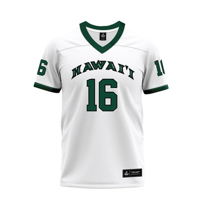 Hawaii - NCAA Football : Zion Allen - White Football Jersey-0