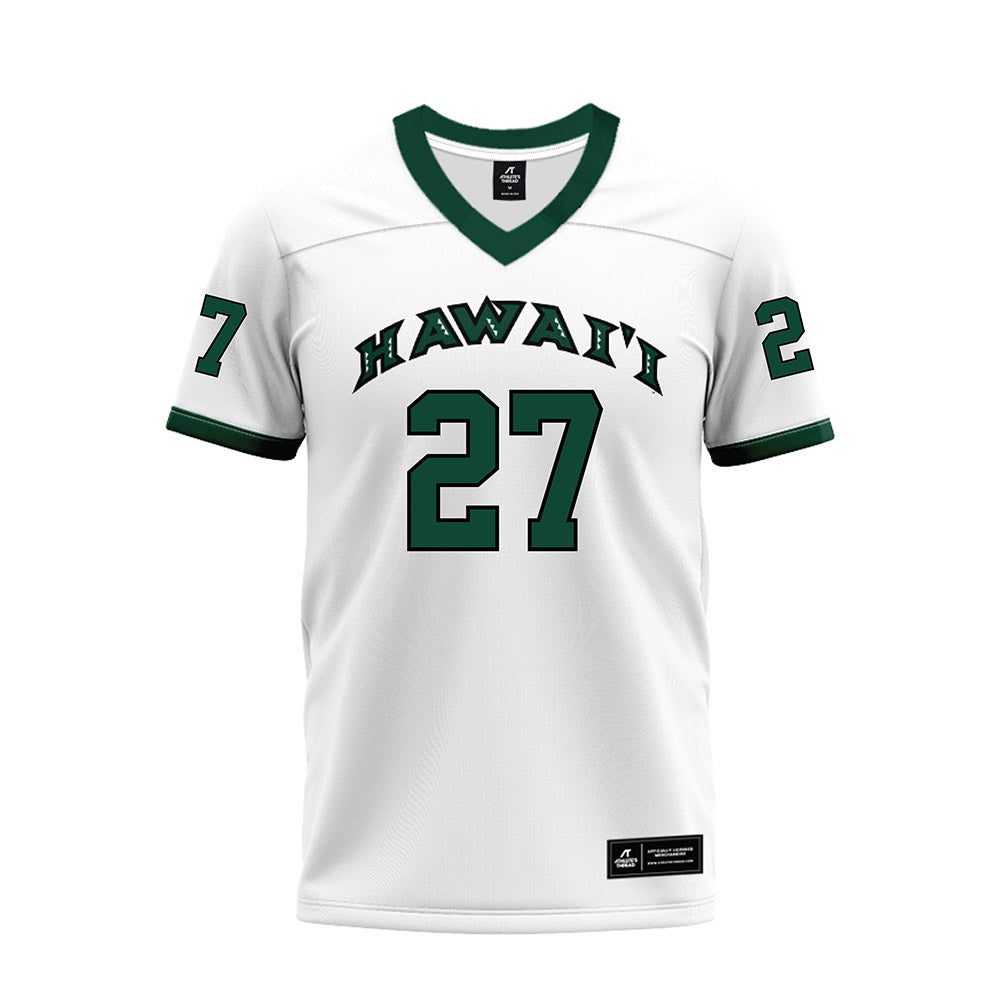 Hawaii - NCAA Football : Makanale'a Meyer - White Football Jersey-0