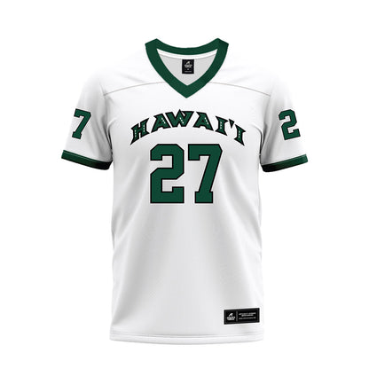 Hawaii - NCAA Football : Makanale'a Meyer - White Football Jersey-0