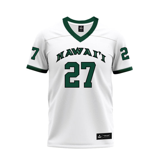 Hawaii - NCAA Football : Makanale'a Meyer - White Football Jersey-0