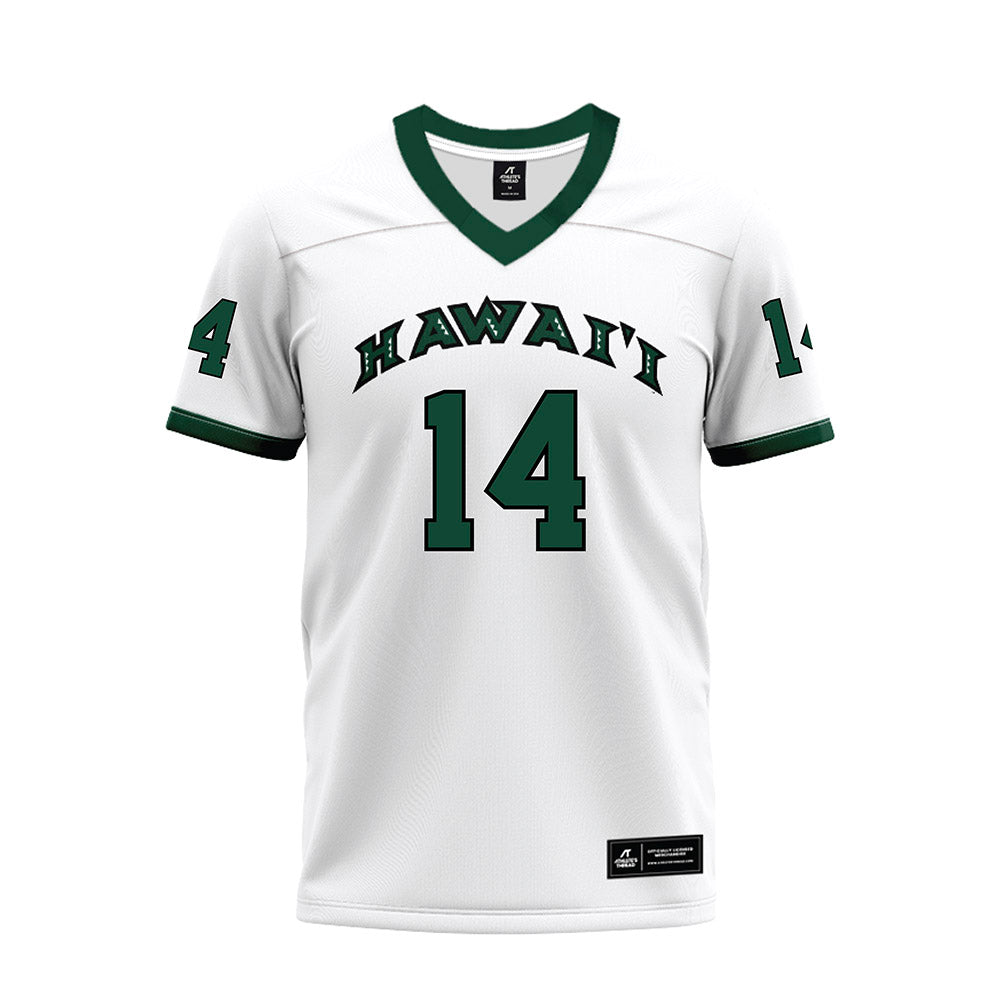 Hawaii - NCAA Football : Maika Eugenio - White Football Jersey-0