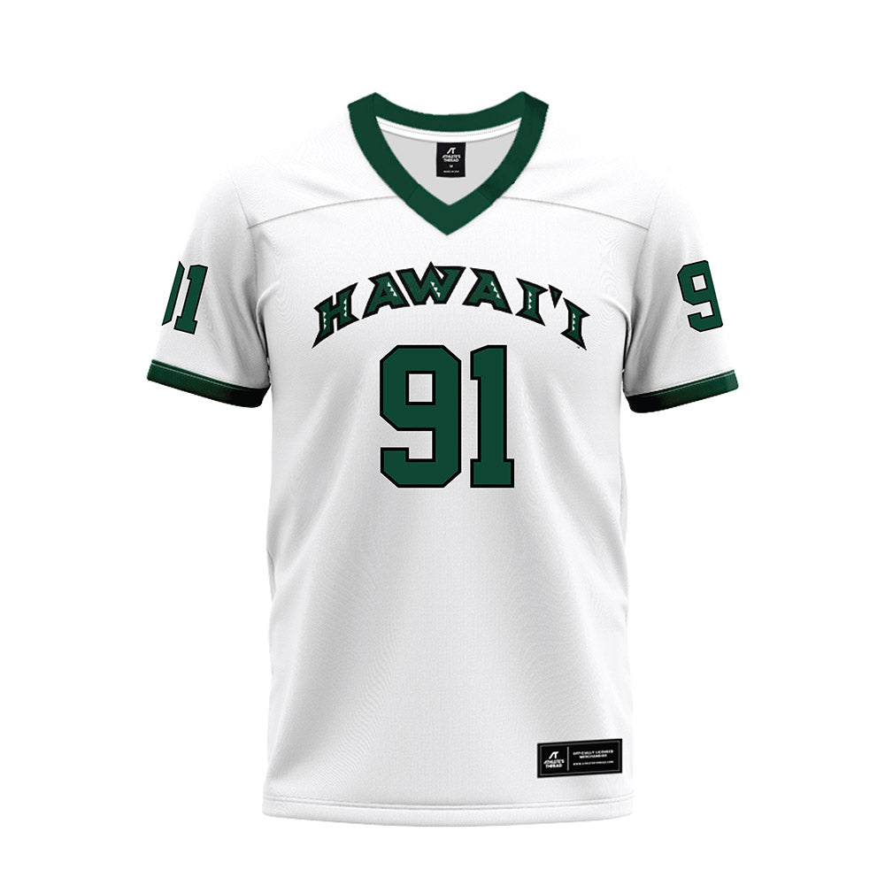 Hawaii - NCAA Football : Joshua sagapolutele - White Football Jersey-0