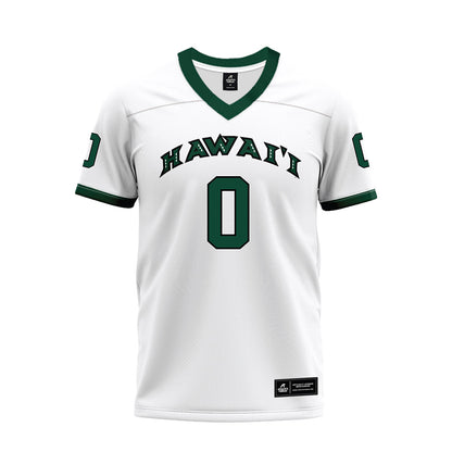 Hawaii - NCAA Football : Jeremiah Hughes - White Football Jersey-0