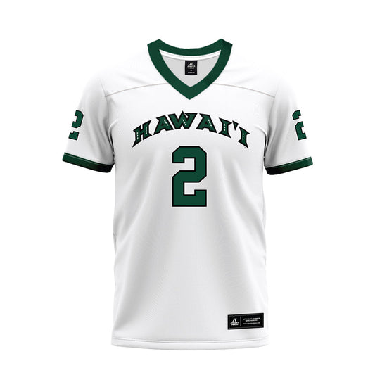 Hawaii - NCAA Football : Audric Harris - White Football Jersey-0