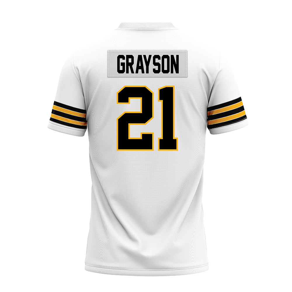 Towson - NCAA Football : Kyron Grayson - White Premium Football Jersey-1