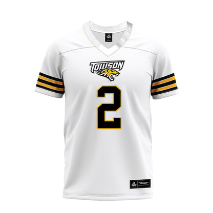 Towson - NCAA Football : Kaden White - White Premium Football Jersey-0