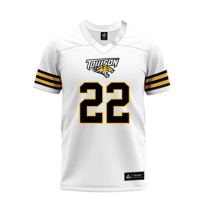 Towson - NCAA Football : Weston Woodard - White Premium Football Jersey-0