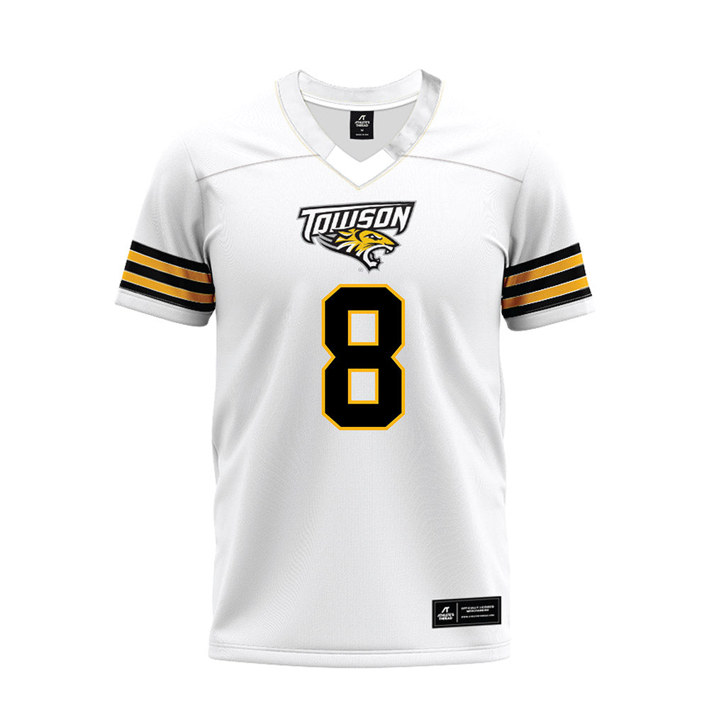 Towson - NCAA Football : Jaydyn Johnson - White Premium Football Jersey-0