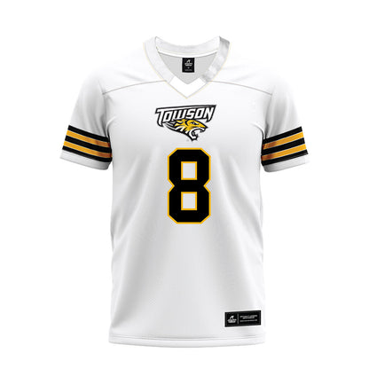 Towson - NCAA Football : Jaydyn Johnson - White Premium Football Jersey-0