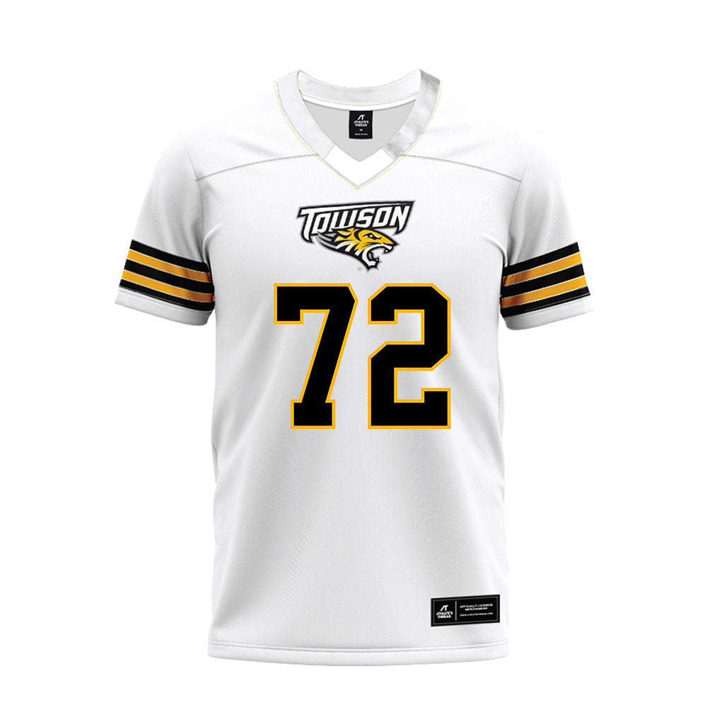 Towson - NCAA Football : Aidan Johnson - White Premium Football Jersey-0