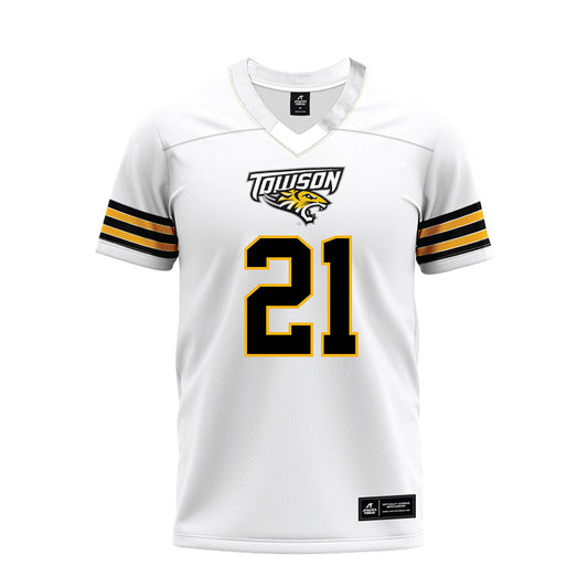 Towson - NCAA Football : Kyron Grayson - White Premium Football Jersey-0