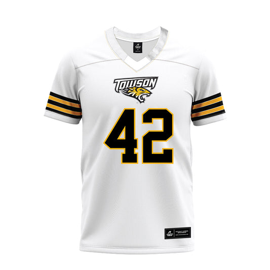 Towson - NCAA Football : Max Groslinger - White Premium Football Jersey-0